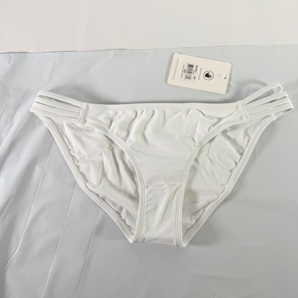 Body Glove Women Flirty Surf Rider Bikini Bottom Snow White Medium 3950641 NWT